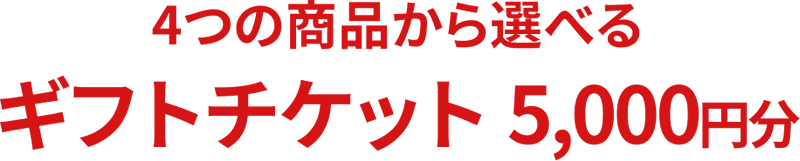 4つの商品から選べるギフトチケット 5,000円分