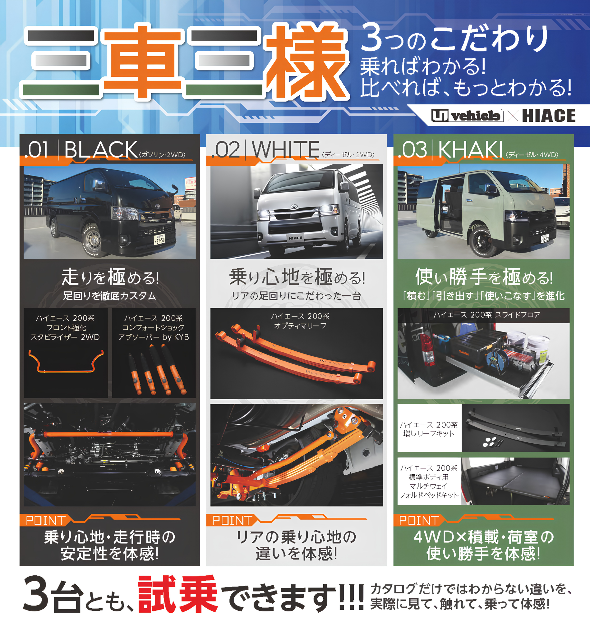 BLACKのハイエース試乗車写真